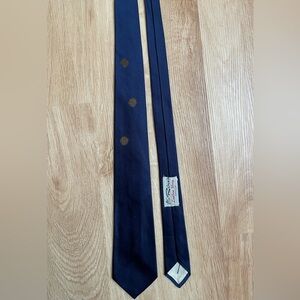 Bronzini all silk vintage men’s tie blue gold